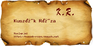 Kuszák Róza névjegykártya